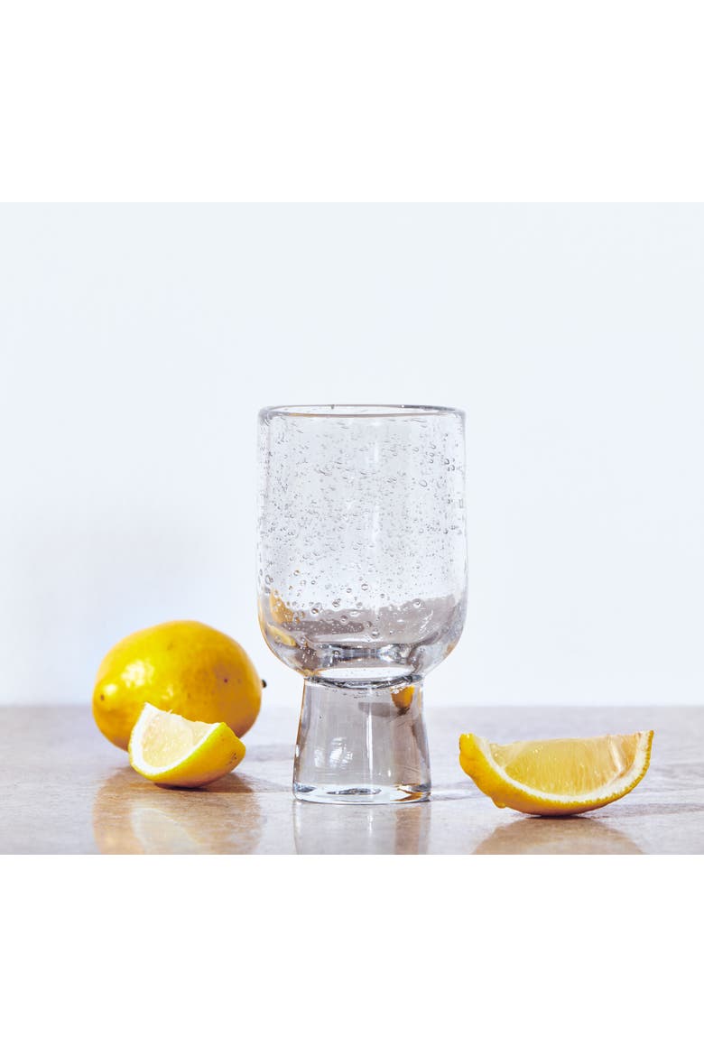 Bubble Glass Footed Clear Drinking Glasses - 10oz Set, Alternate, color, Clear