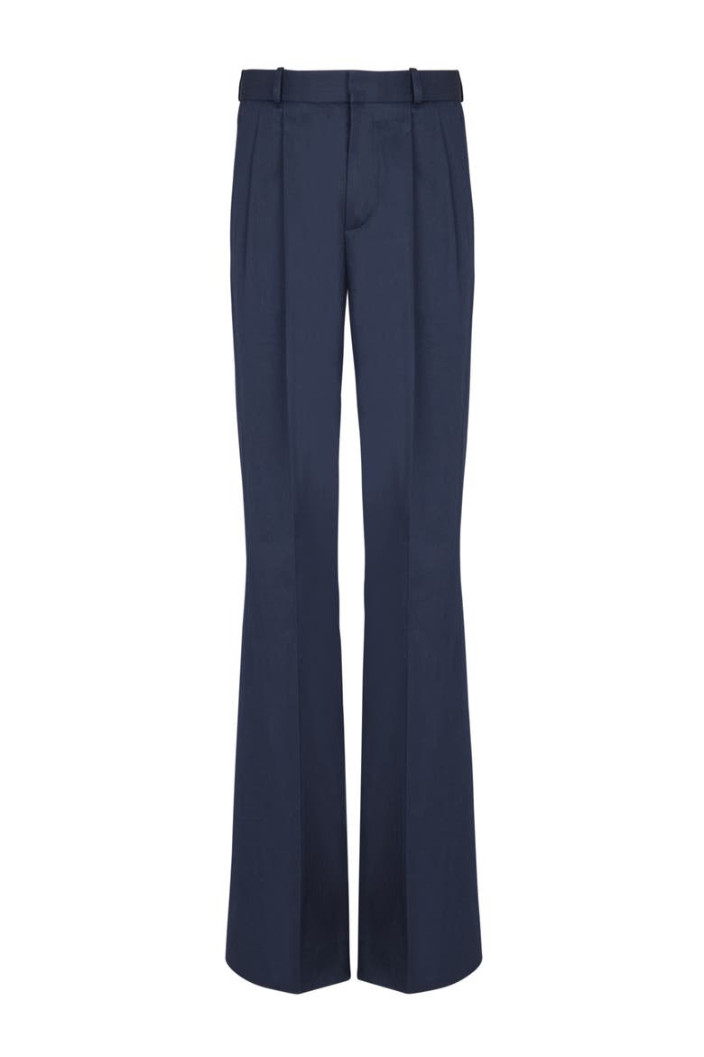 Darted trousers in cotton twill, Main, color, navy