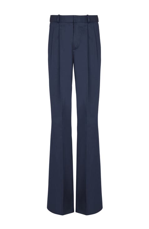 Darted trousers in cotton twill