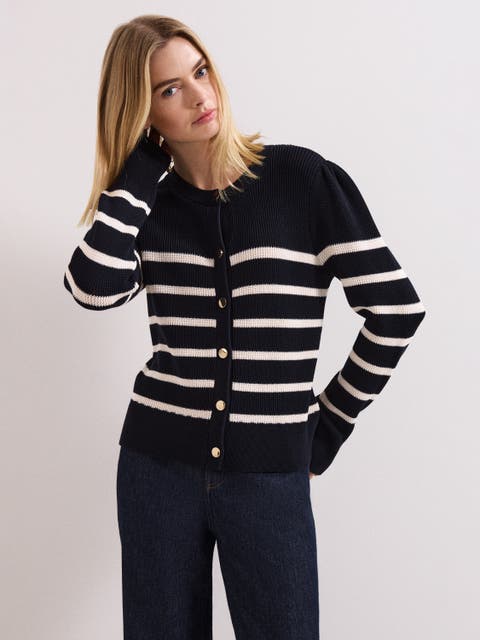 Grace Button-Front Round Neck Cardigan