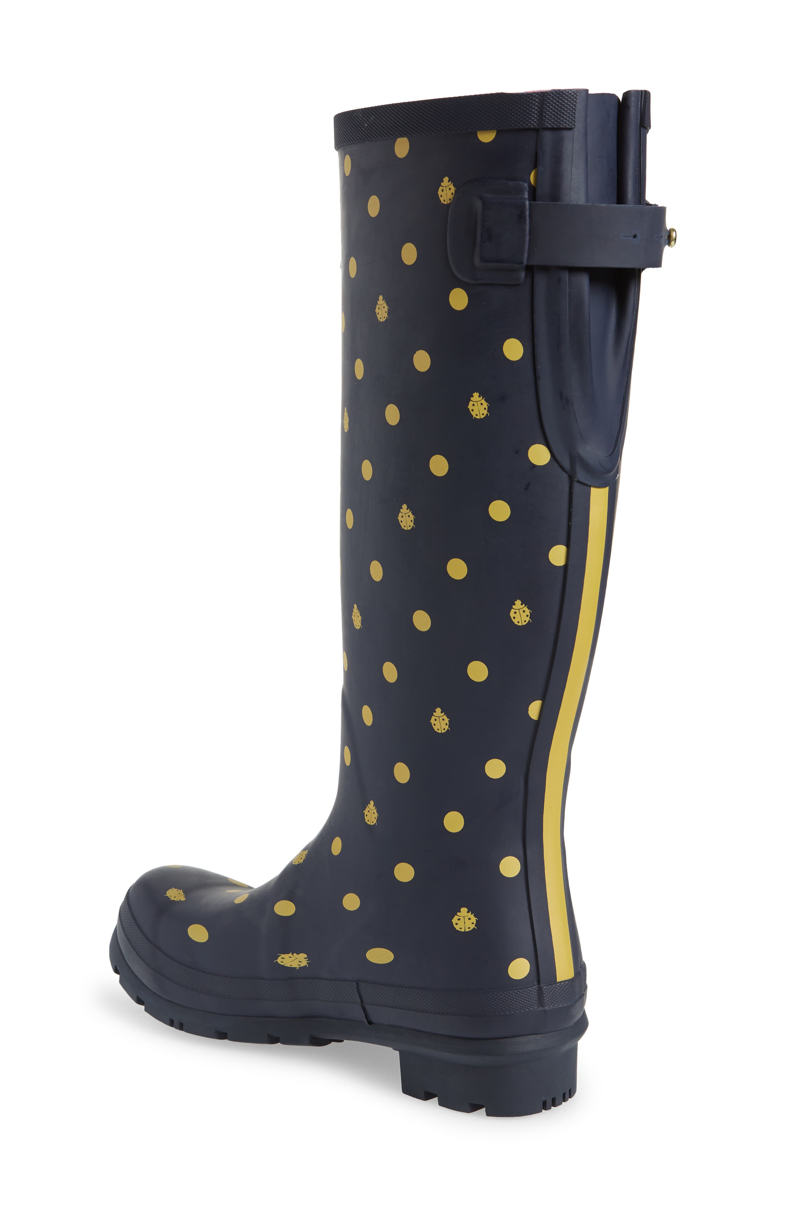 'Welly' Print Rain Boot, Alternate, color, NAVLDYBIRD