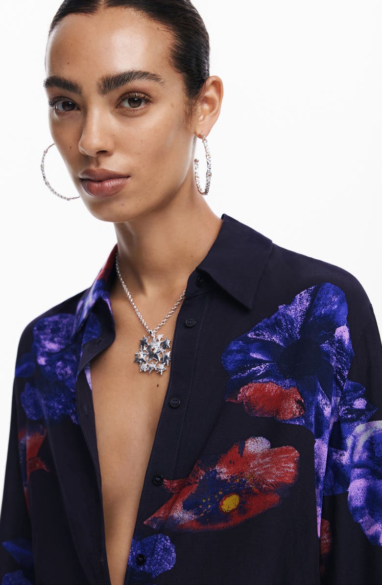 Desigual Ocasa Floral Button-Up Shirt, Alternate, color,