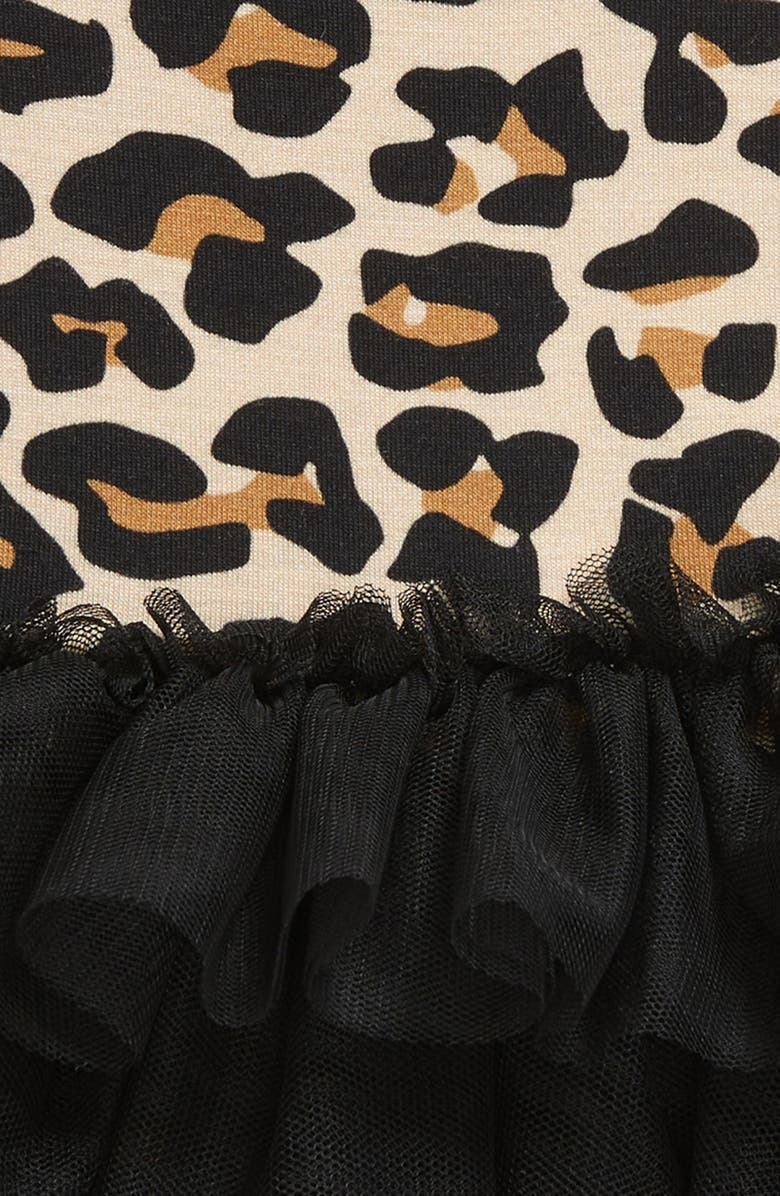 Posh Peanut Lana Leopard Skirted Bodysuit, Alternate, color, Light Beige