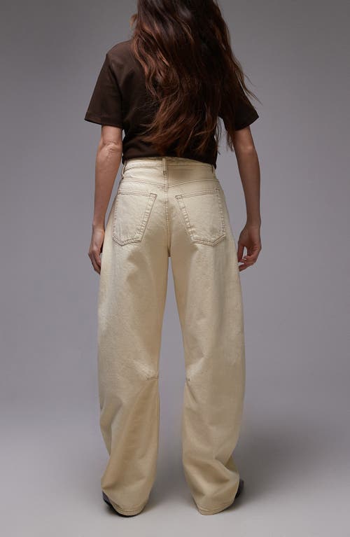 Topshop Barrel Jeans In Buttermilk-yellow In Buttermilk