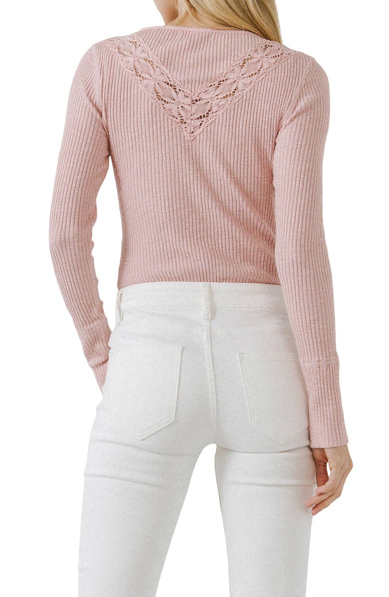 Free the Roses Lace Henley Long Sleeve Top, Alternate, color,
