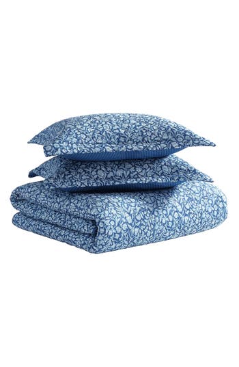 Laura Ashley Elaina 3-piece King Quilt & Sham Set In Dark Blue