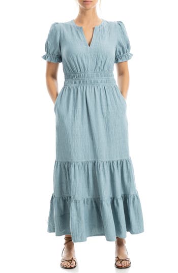 Max Studio Tiered Crepe Maxi Dress