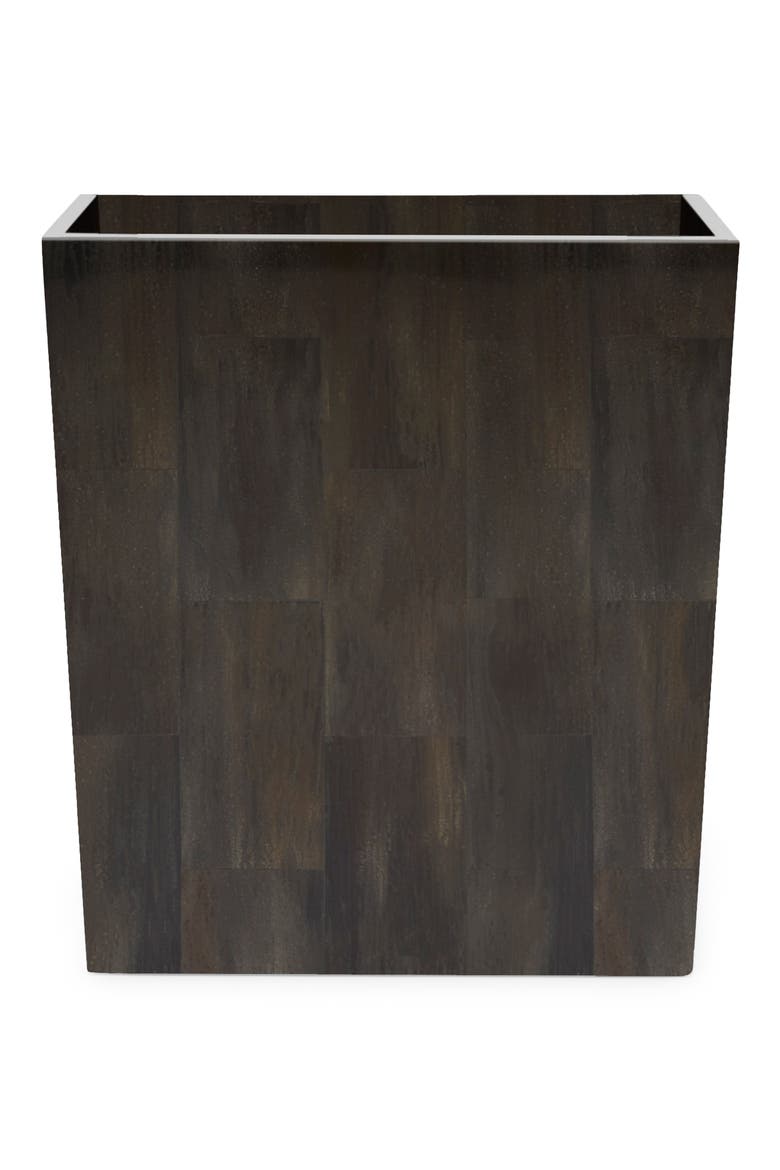 Arles Faux Horn Wastebasket, Main, color, DARK