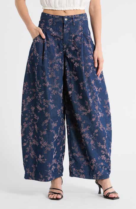 Free People About That Floral Baggy Jeans