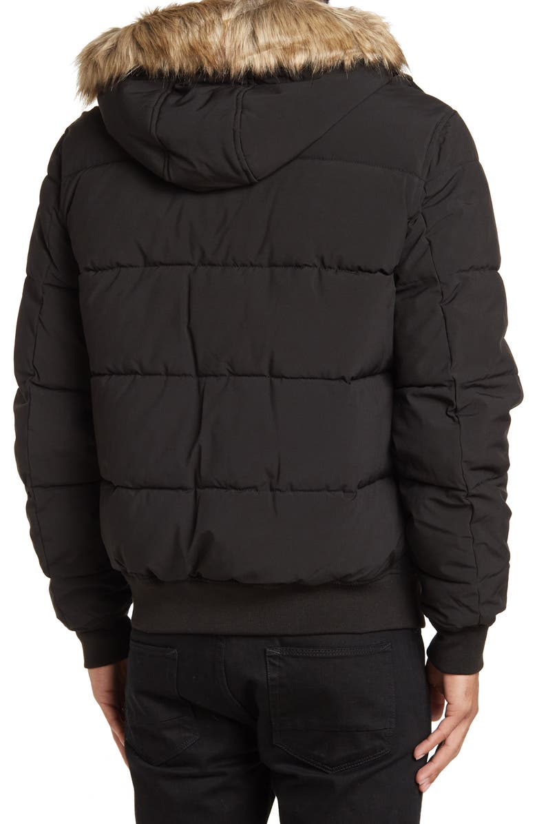 Nautica Faux Fur Hooded Puffer Jacket, Alternate, color,