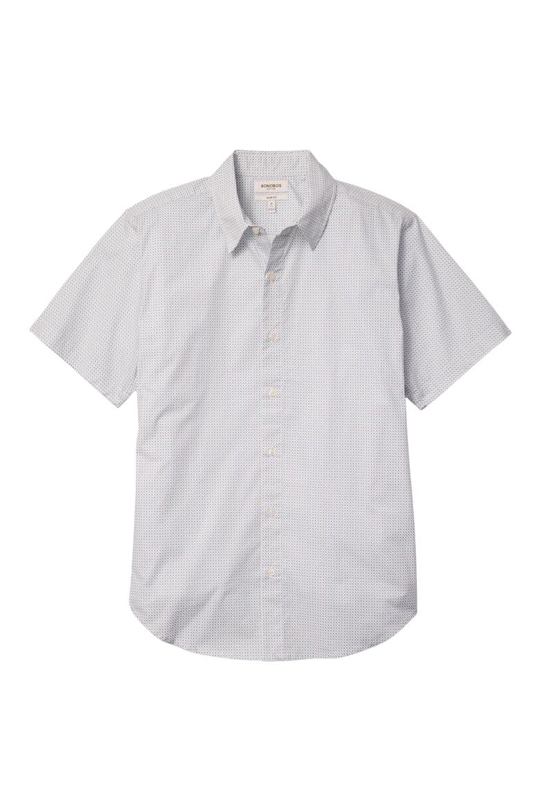 Riviera Slim Fit Short Sleeve Button-Up Shirt, Alternate, color, PINK BLUE ANDOLA GEO