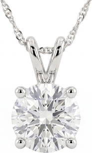 Bliss Diamond 1 - 5 Ct Round Diamond 4-Prong Pendant 14k Gold Necklace Lab Grown