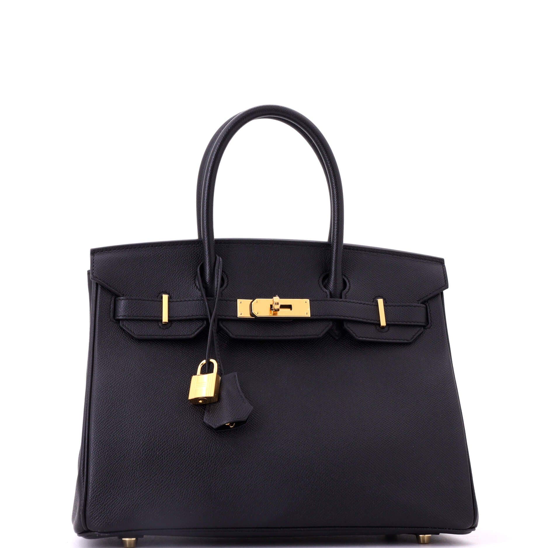 Pre-Owned Hermes Birkin Handbag Black Epsom with Gold Hardware 30, Alternate, color, Noir