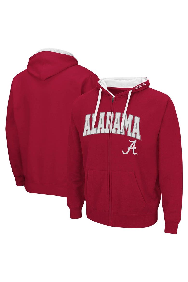 Men's Colosseum Crimson Alabama Crimson Tide Big & Tall Full-Zip Hoodie, Alternate, color, Crimson