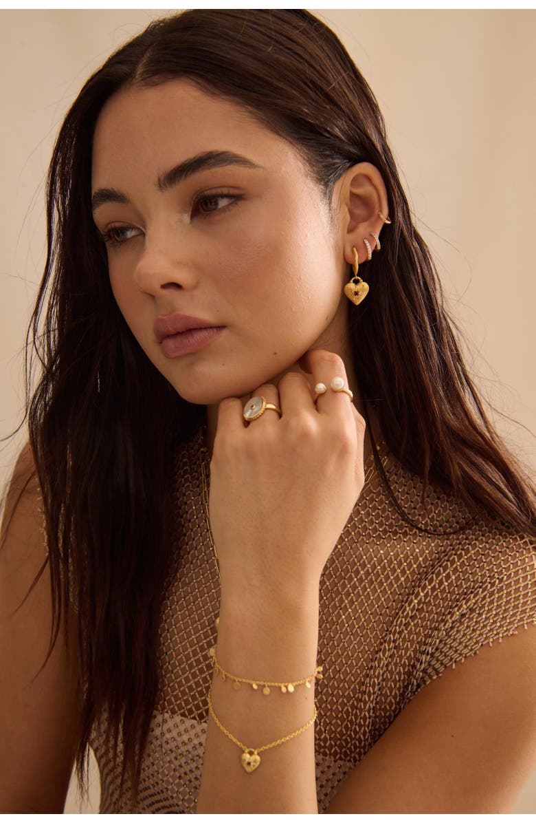 Murkani Love you Small Heart Bracelet, Alternate, color, Yellow Gold