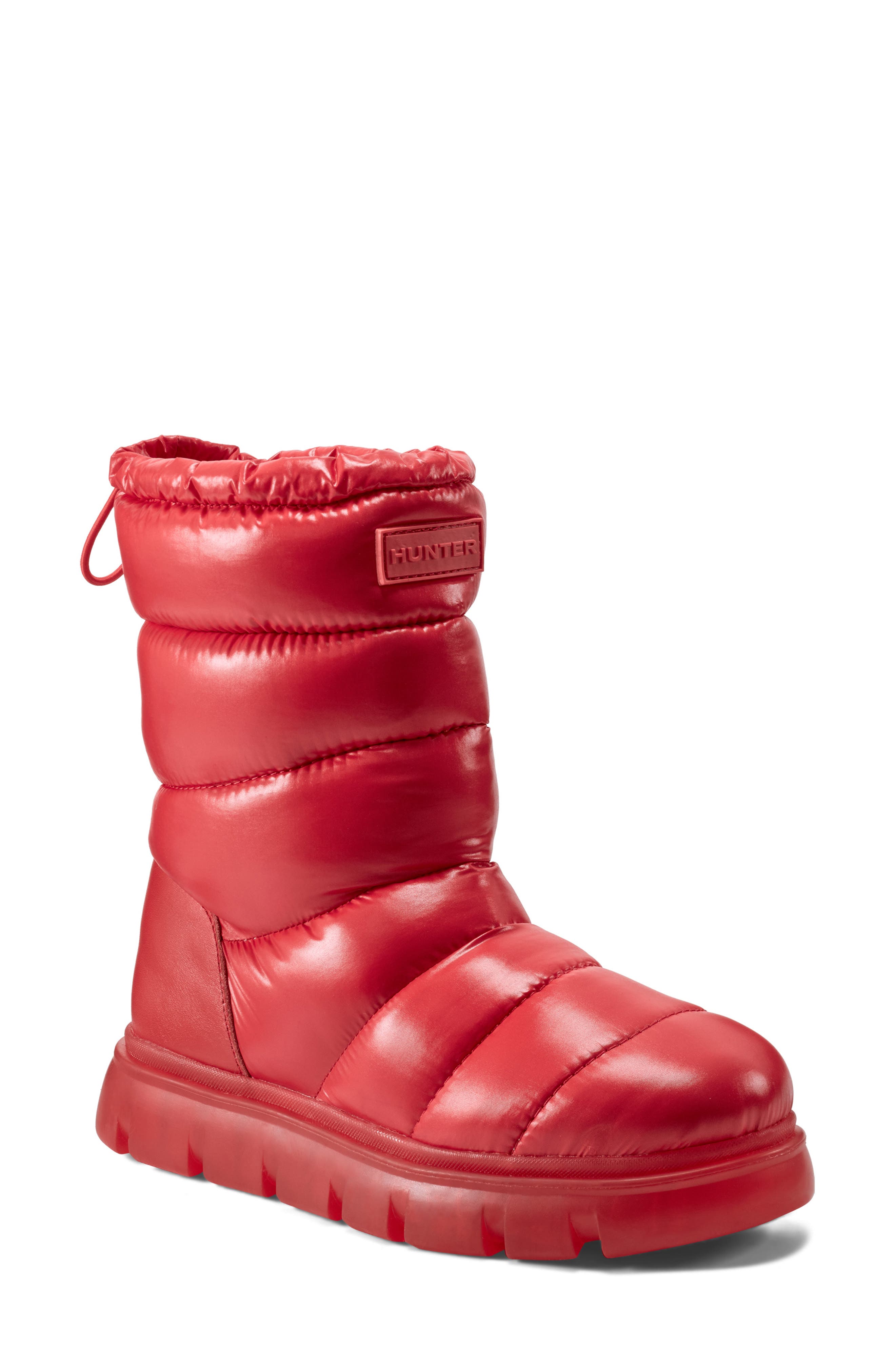 Hunter Maribel Insulated Waterproof Snow Bootie, Main, color, Red
