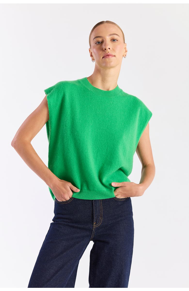 Brodie Pure Cashmere 100% Cashmere Tina Tank, Main, color, Spring Green