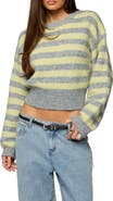 EDIKTED Penelope Stripe Crop Sweater