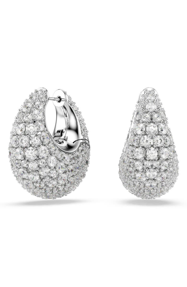Swarovski Sublima Crystal Hoop Earrings, Main, color, White/ Silver