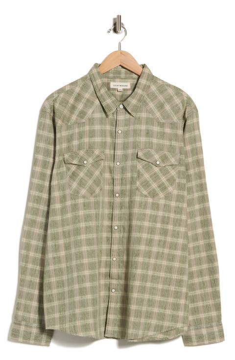 Long Sleeve Plaid Western Shirt