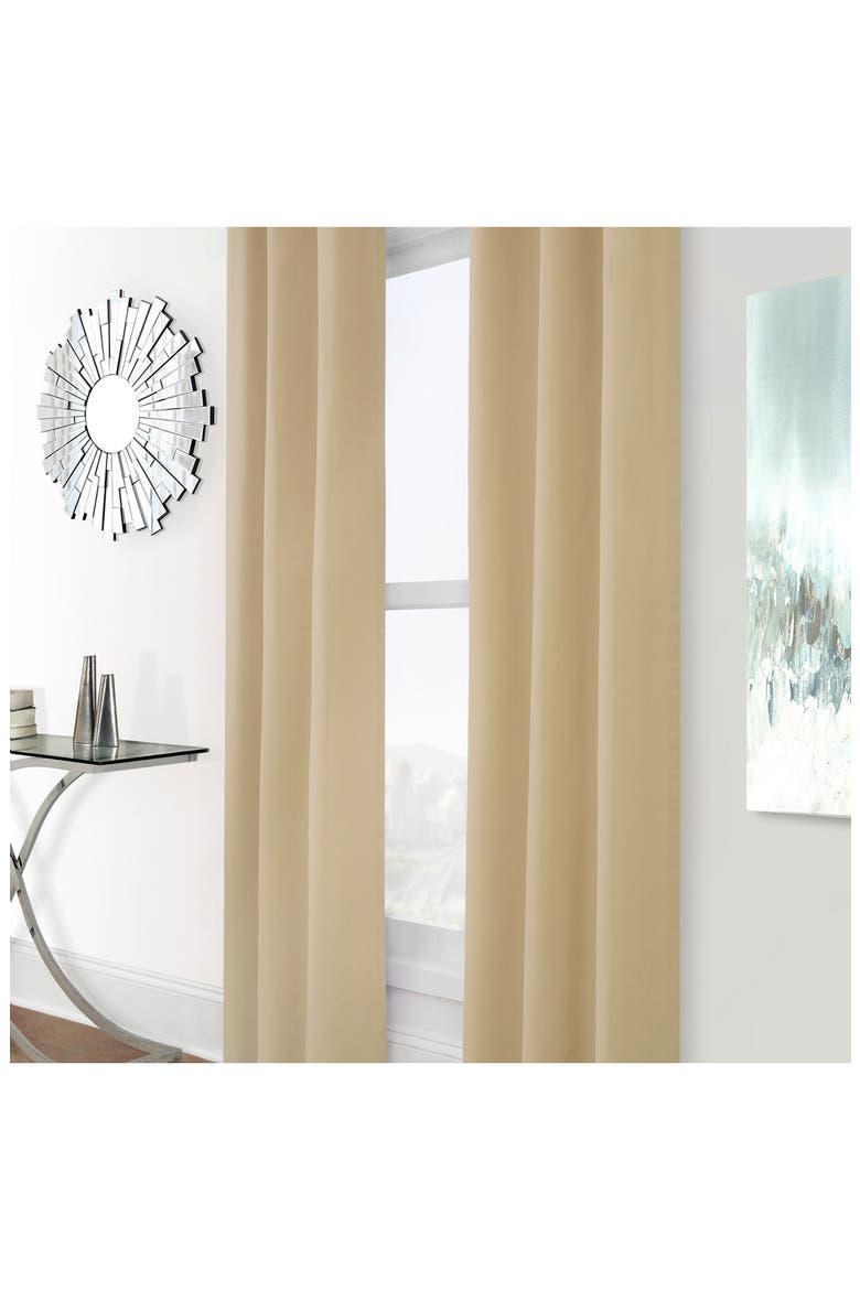 Set of 2 Cotton Curtain Panels, Alternate, color, KHAKI