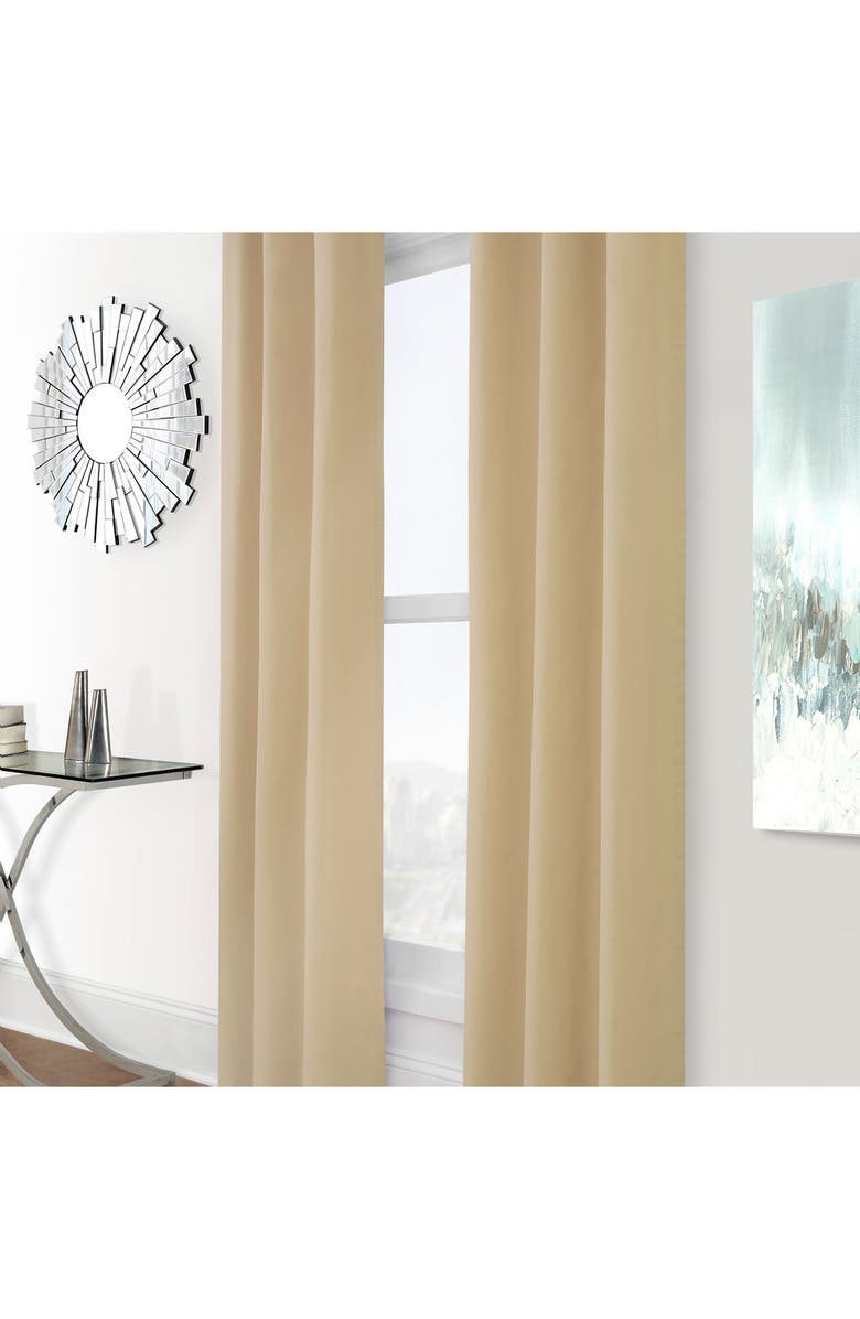 Outdoor Decor by Commonwealth Set of 2 Cotton Curtain Panels, Alternate, color, Khaki