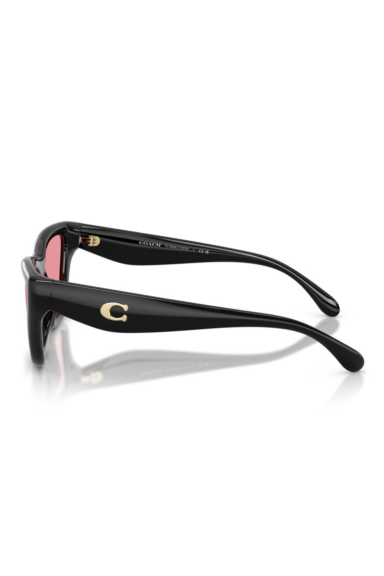 56mm Cat Eye Sunglasses, Alternate, color, BLACK / PINK SOLID