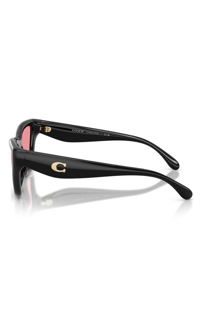 COACH 56mm Cat Eye Sunglasses, Alternate, color, Black / Pink Solid