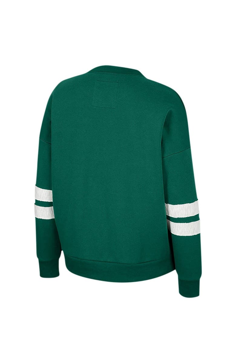 COLOSSEUM Women's Colosseum Green Michigan State Spartans Perfect Date Notch Neck Pullover Sweatshirt, Alternate, color, Green