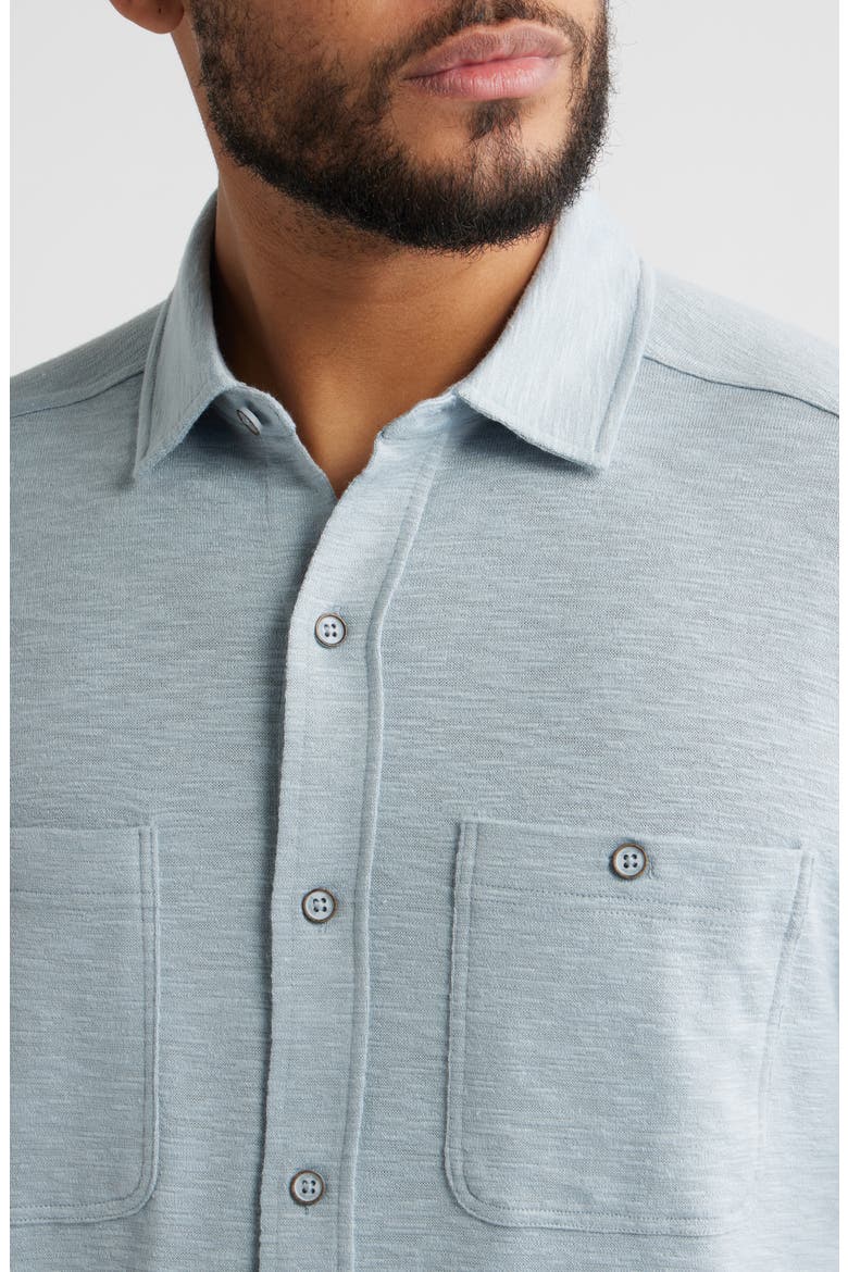 Riley Short Sleeve Button-Up Shirt, Alternate, color, STORM