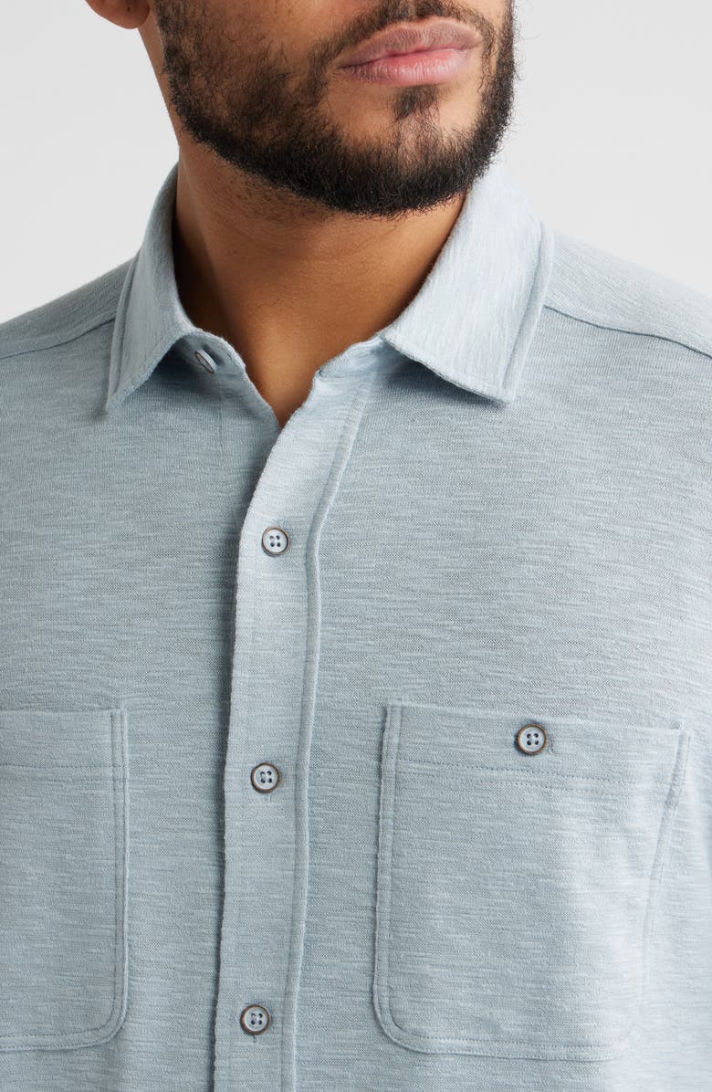 Johnston & Murphy Riley Short Sleeve Button-Up Shirt, Alternate, color, Storm