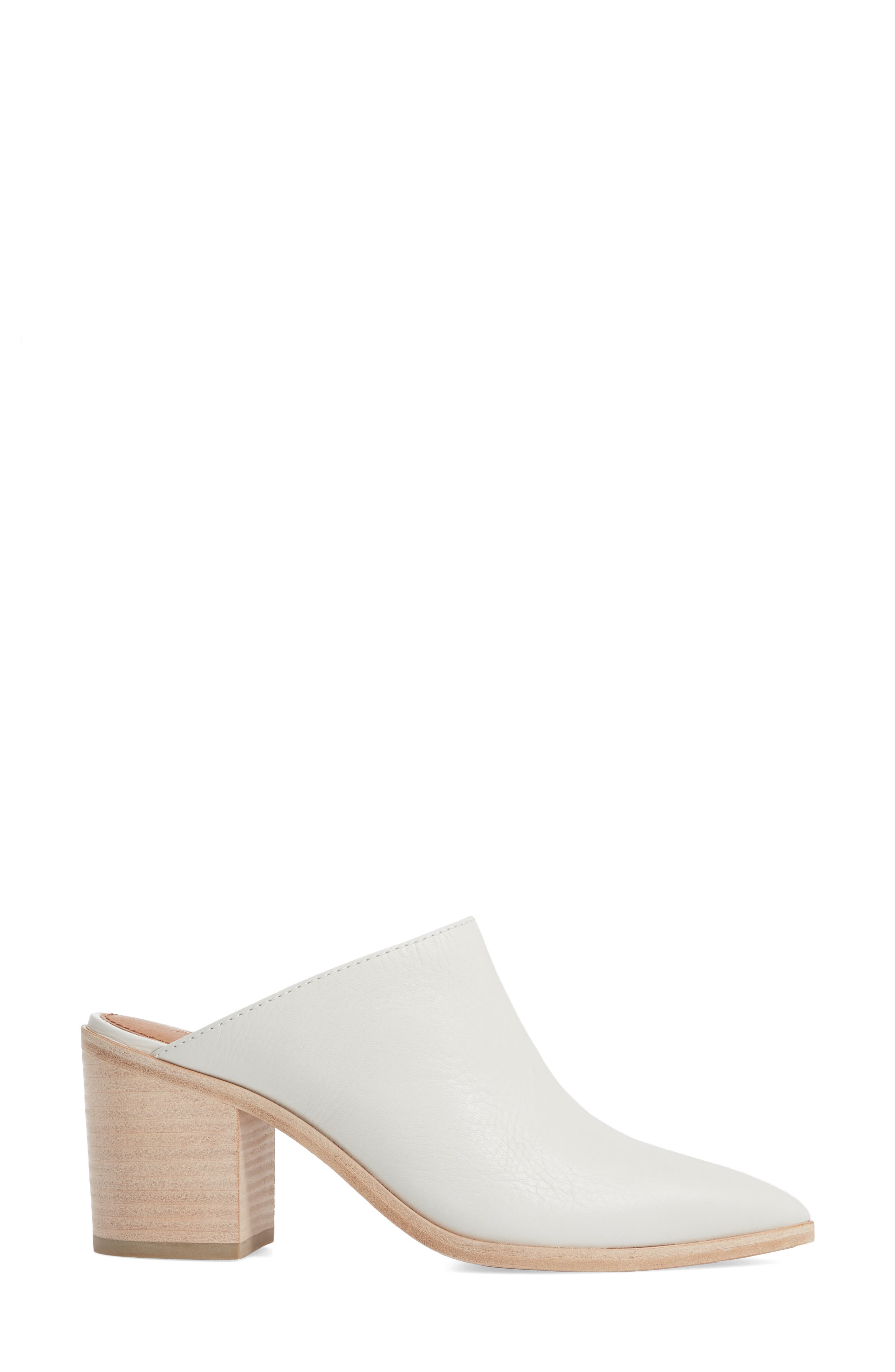 Flynn Mule, Alternate, color, WHITE LEATHER