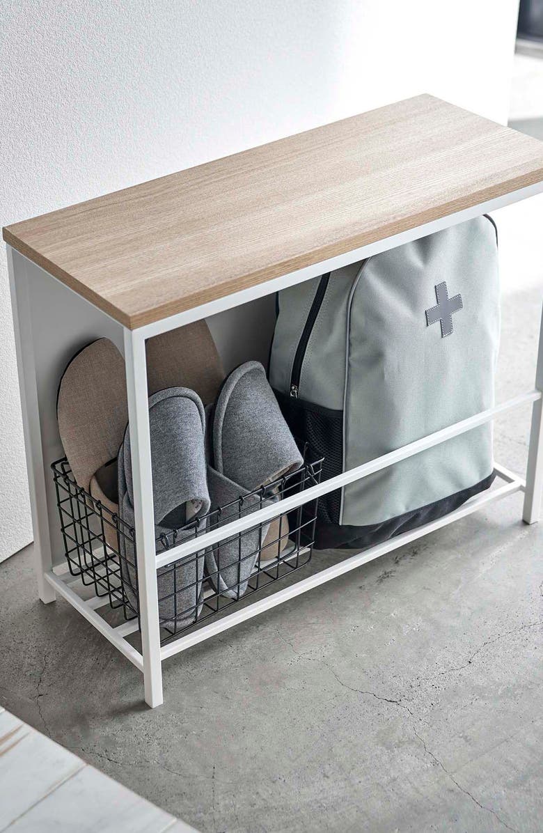 Yamazaki Entryway Storage Bench, Alternate, color, White