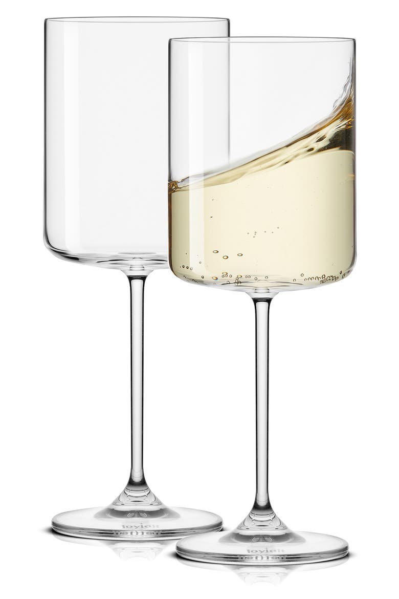 Claire Set of 2 Crystal Cylinder Wine Glasses, Alternate, color, CLEAR