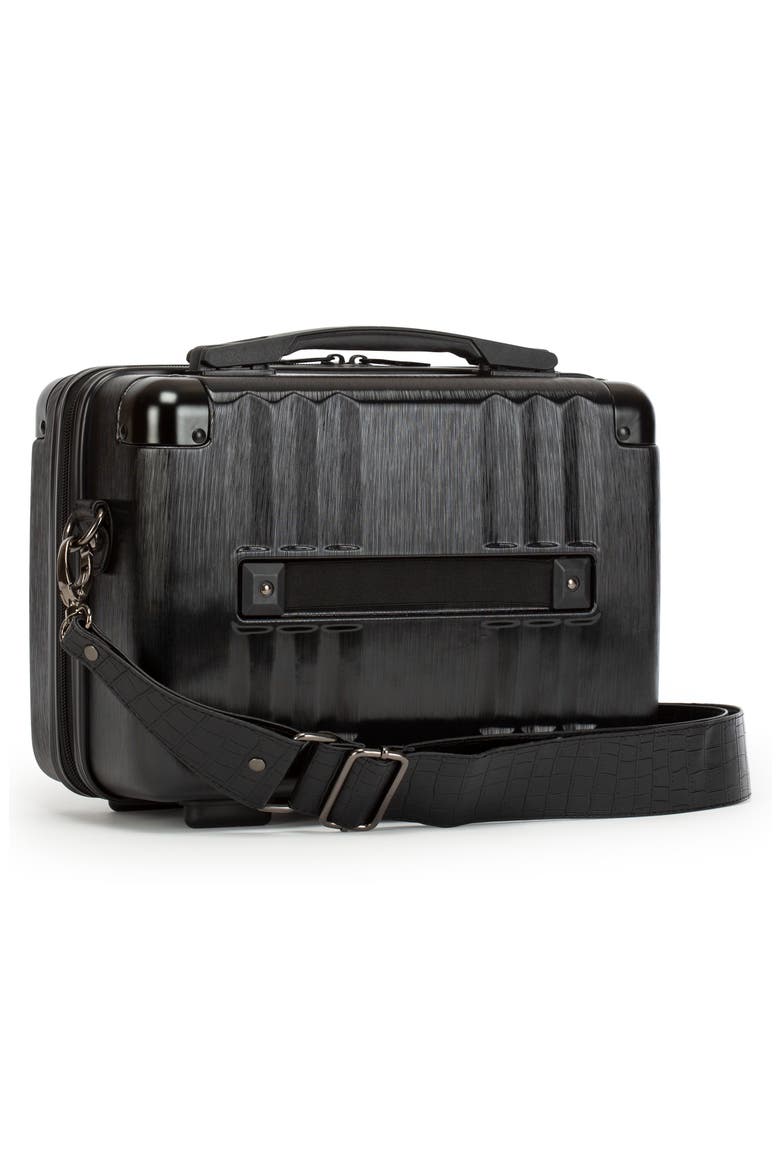 Hard Side Cosmetics Case, Alternate, color, BLACK