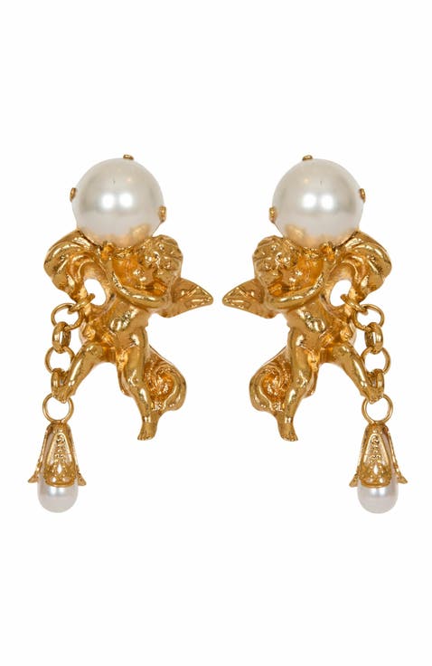 Anges Baroque Brass Earrings