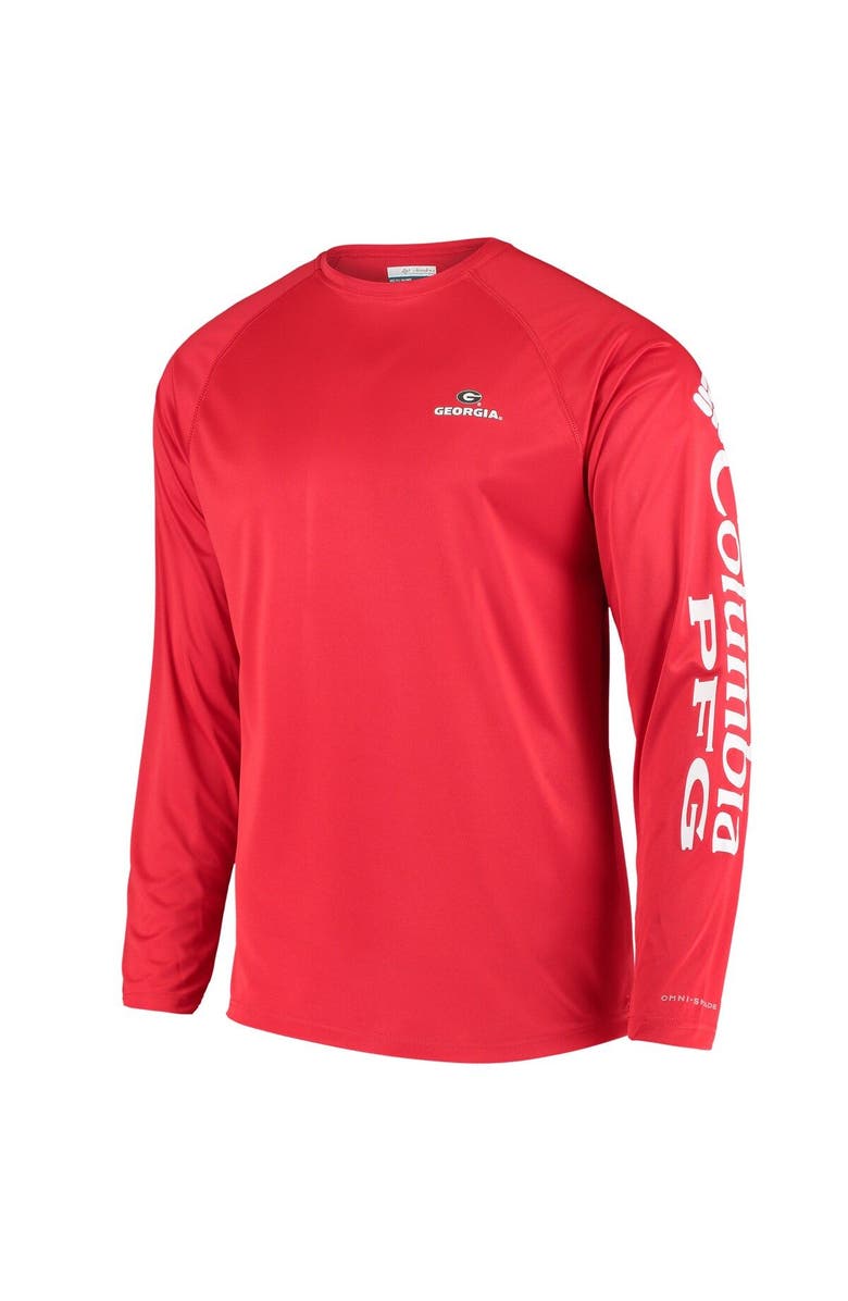 Columbia Men's Columbia Red Georgia Bulldogs Terminal Tackle Omni-Shade Raglan Long Sleeve T-Shirt, Alternate, color, 