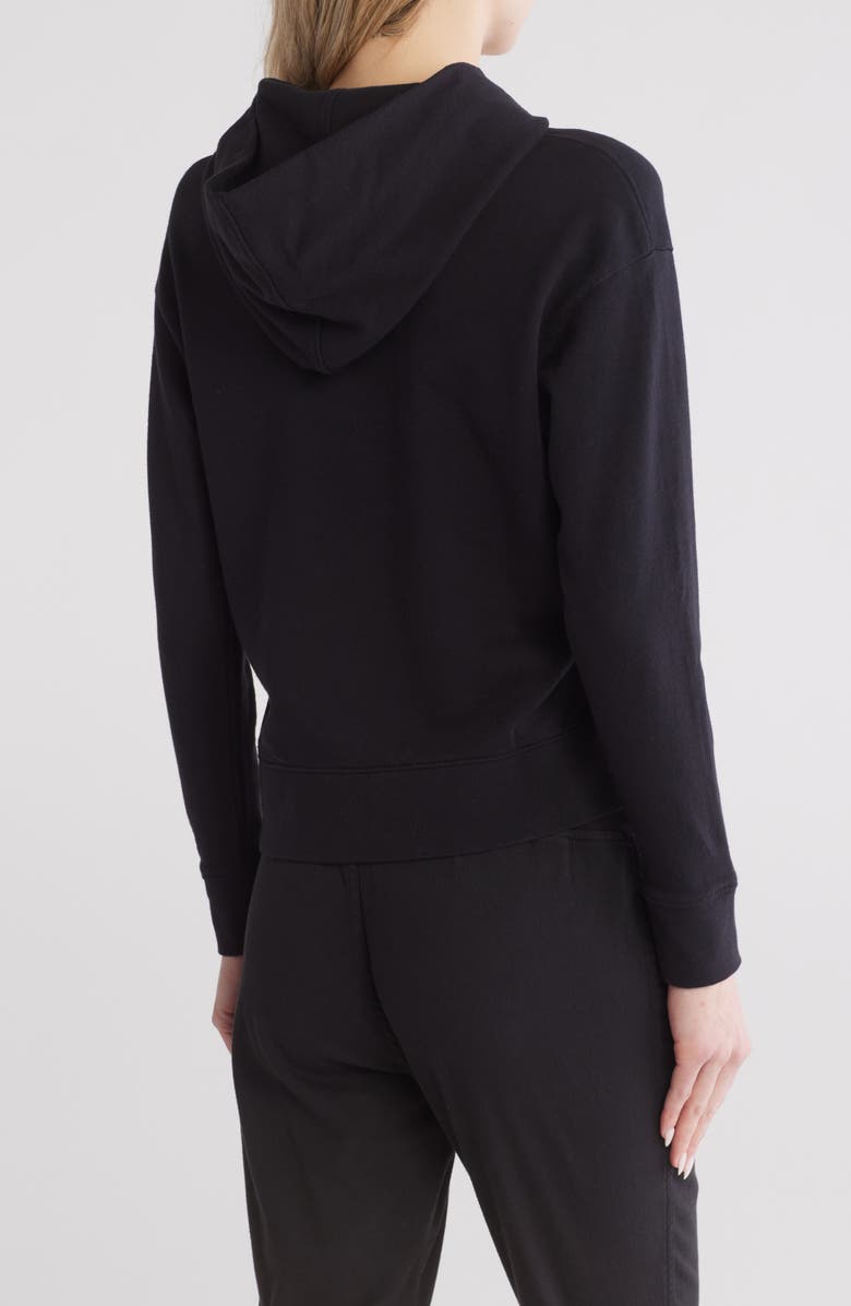 James Perse Cotton Pullover Hoodie, Alternate, color, Black