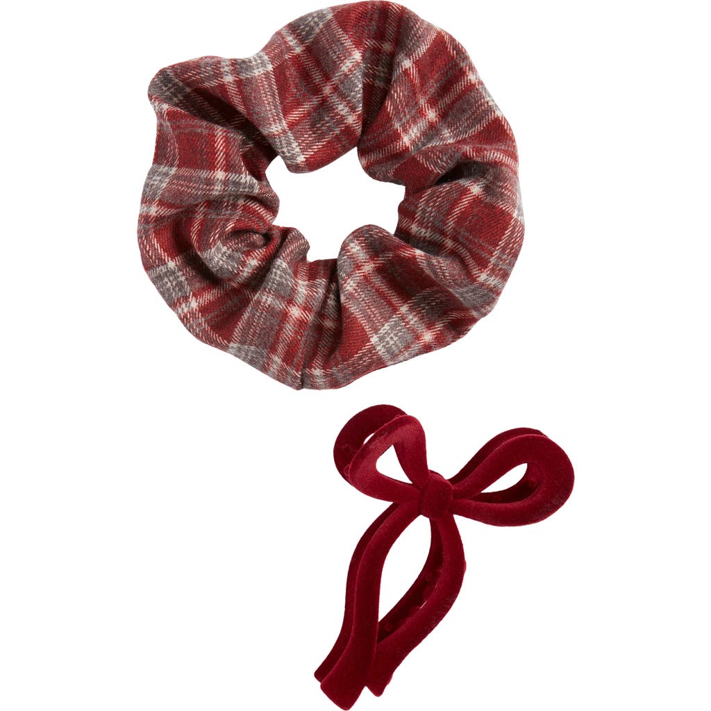 Bp. Bow Barrette & Scrunchie Set In Brown
