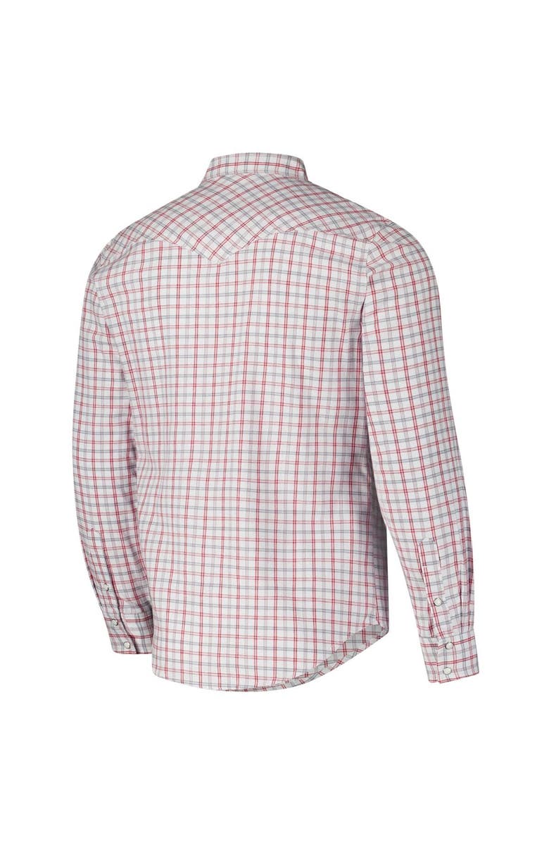 COLOSSEUM X WRANGLER Men's Colosseum x Wrangler White Indiana Hoosiers Plaid Window Pane Long Sleeve Full-Snap Shirt, Alternate, color,
