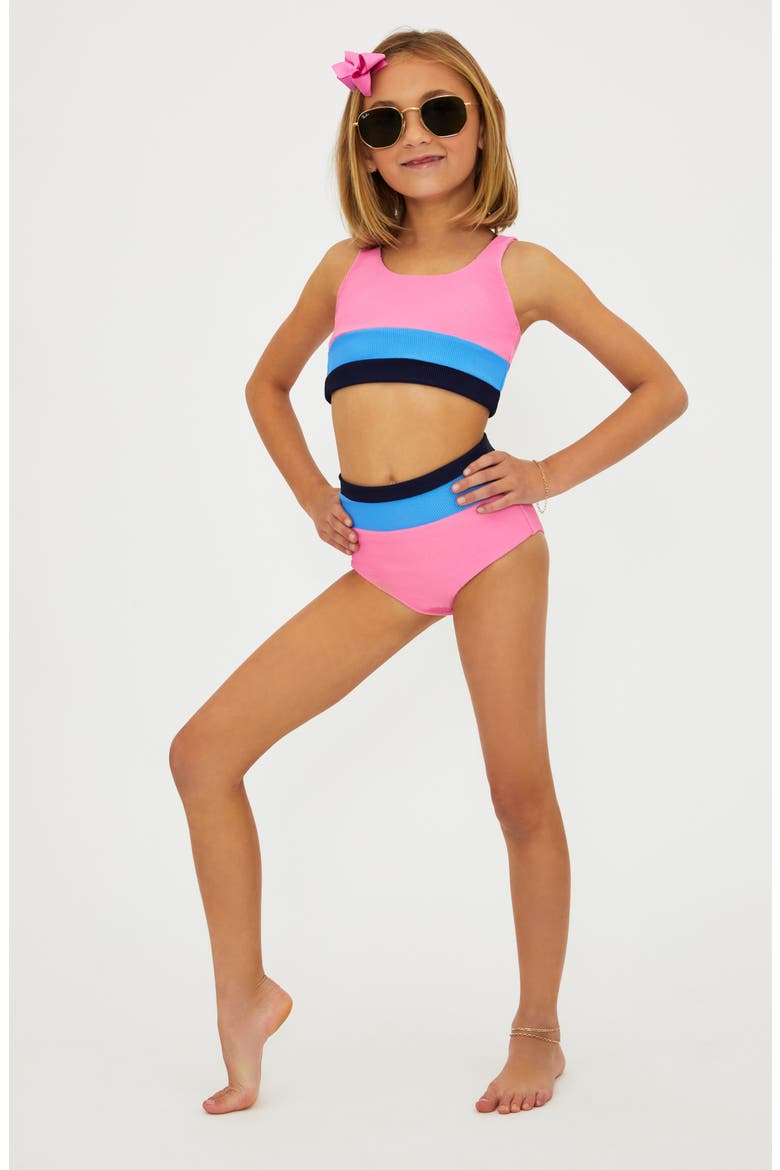 Kids' Little Mackenzie Heidi Two-Piece Swimsuit, Alternate, color, PARADISE PINK COLORBLOCK