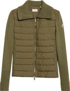 Moncler Mixed Media Quilted Zip Puffer Cardigan