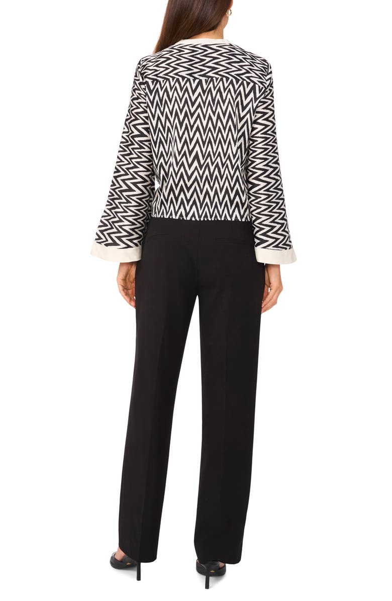 Halogen<sup>®</sup> Stripe Bell Sleeve Tie Front Button-Up Top, Alternate, color, Rich Black 2