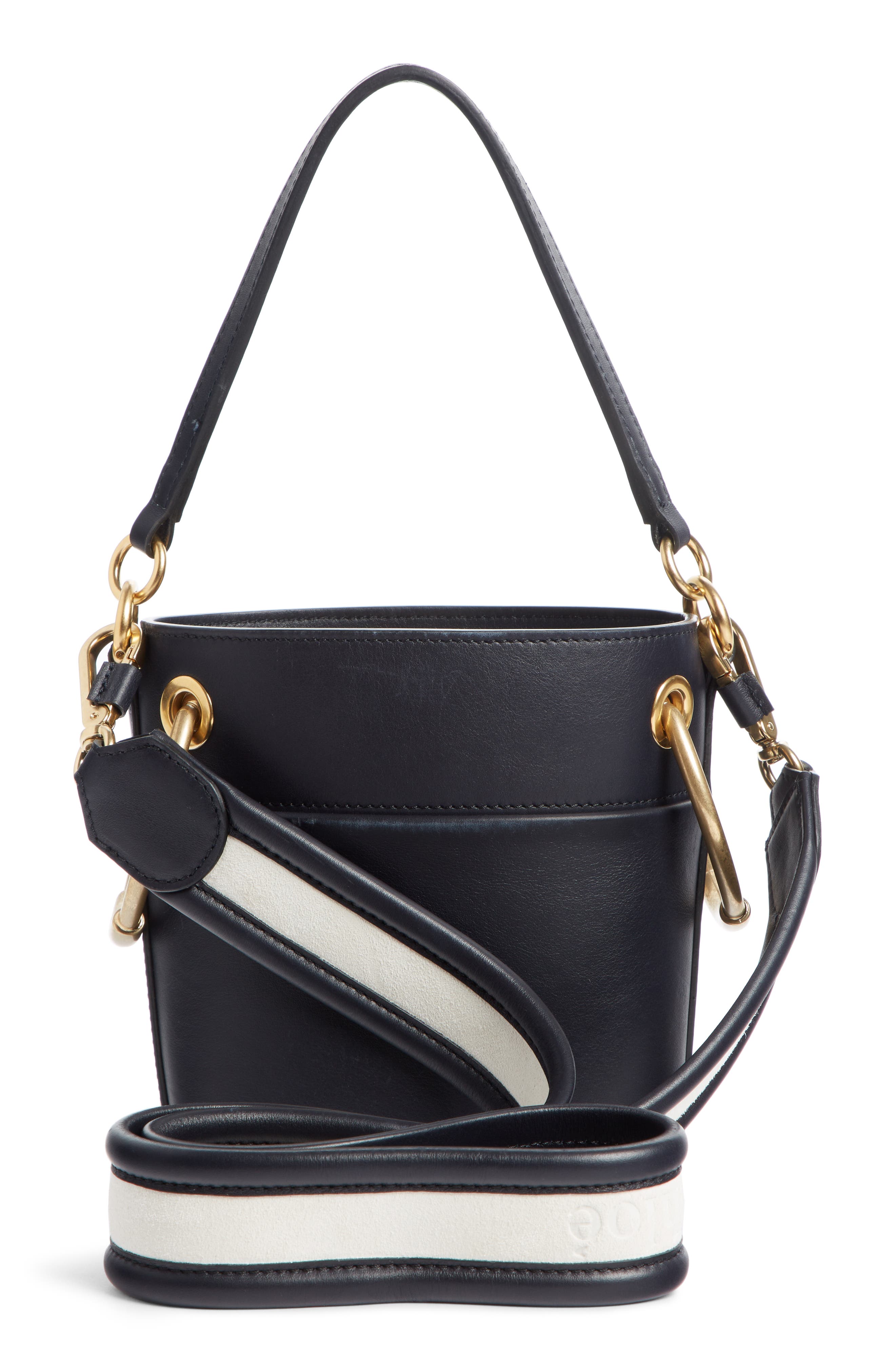 Small Roy Leather Bucket Bag, Alternate, color, FULL BLUE