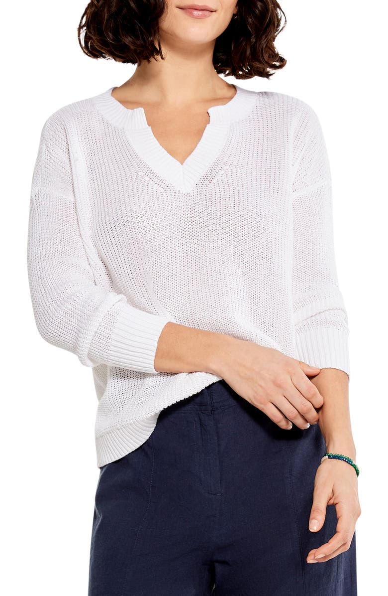 NIC+ZOE Summer Split Neck Sweater, Main, color,