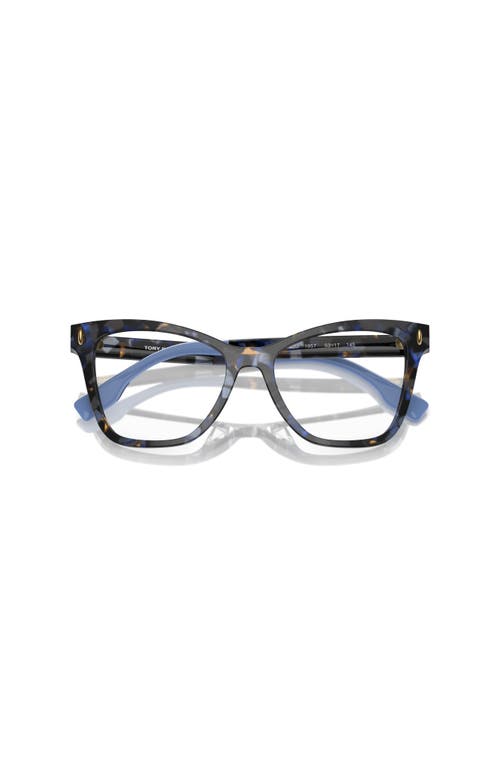 Tory Burch 53mm Cat Eye Optical Glasses In Brown