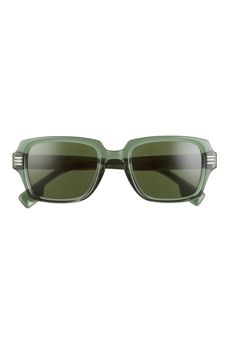 51mm Rectangular Sunglasses, Main, color, GREEN/ DARK GREEN