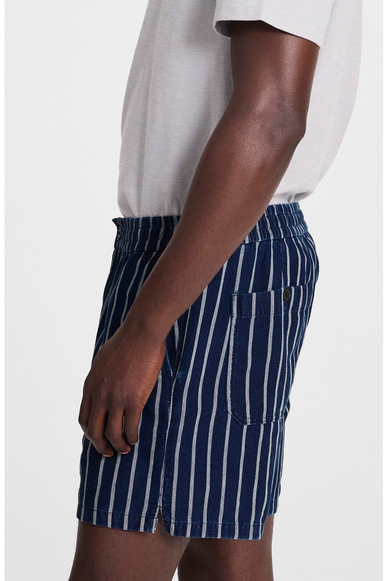 Indigo Stripe Everywear Shorts, Alternate, color, INDIGO