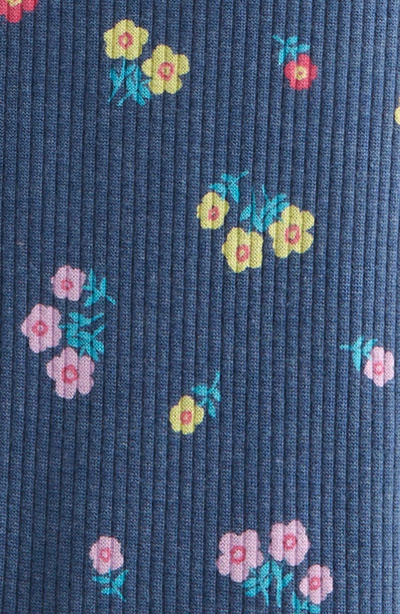 Tucker + Tate Kids' Rib Print Flare Leggings, Alternate, color, Navy Denim Chessie Floral