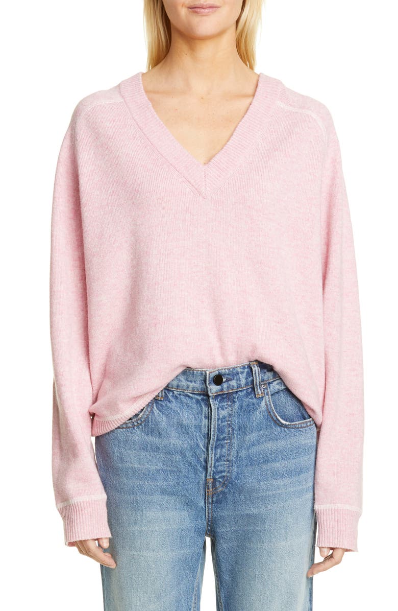 Ganni Relaxed V-Neck Sweater, Main, color, 